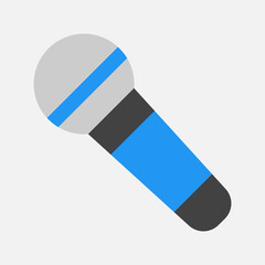 Mic icon in flat style about multimedia, use for website mobile app presentation