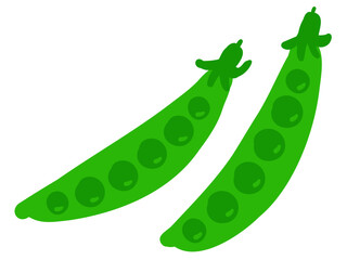 かわいいエンドウのセット／手描きイラスト素材