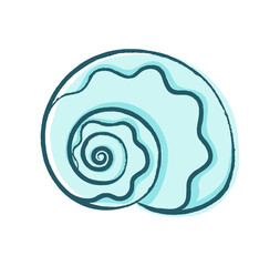 Seashell vector illustration. Abstract boho sketch doodle style. Illustrations for menu, seafood restaurant design, resort hotel spa, surf boards. Wall Art Print, t shirt, phone case