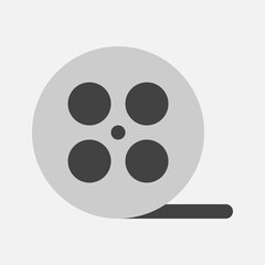 Movie reel icon in flat style about multimedia, use for website mobile app presentation