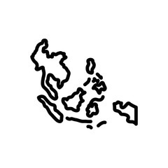 Naklejka premium Black line icon for southeast