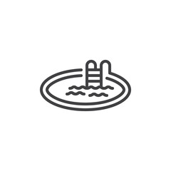 Swimming pool line icon