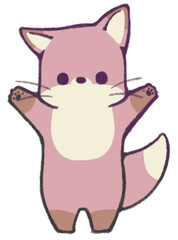 擬人化したきつね