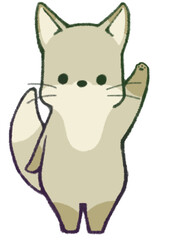 擬人化したきつね