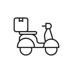 Vespa motorbike delivery service icons with black filled outline style. Shipping logistics symbol sign. Simple vector illustration. Related to package, fee, fast courier