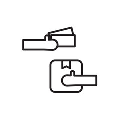 COD Cash On Delivery delivery service icons with black outline style. Shipping logistics symbol sign. Simple vector illustration. Related to package, fee, fast courier