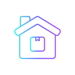 Home delivery delivery service icons with purple blue outline style. Shipping logistics symbol sign. Simple vector illustration. Related to package, fee, fast courier