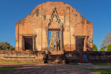 Wat ratchaburana or old temple in ayutthaya province, Beautiful Temple in Thailand.