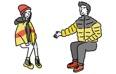 座る人物セット　秋冬
