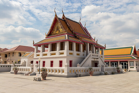 Beautiful church in Wat Kalayanamit temple. Ancient architecture landmark and travel destination at Bangkok ,Thailand.