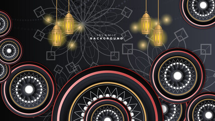 Abstract black and gold ramadan ramadhan background banner