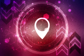 2d rendering Red map pointer
