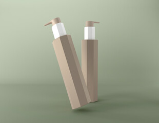 3D Rendered Bottles Mockup Template