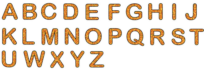 pizza vector alphabet set