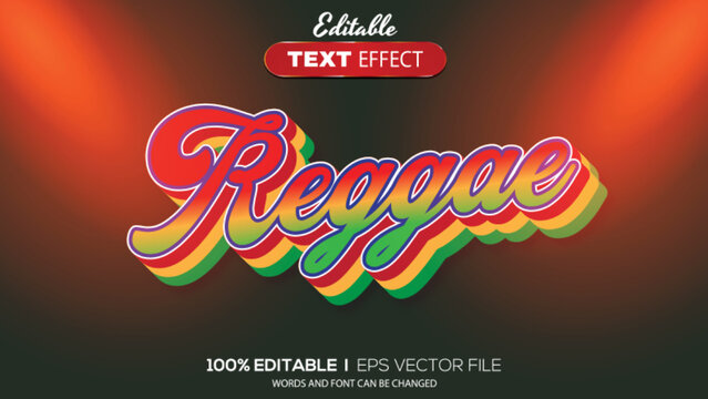 3D editable text effect reggae theme