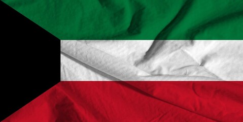 Waving national flag of Kuwait .