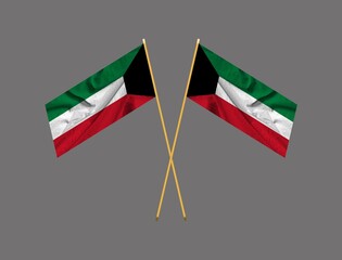 Waving national flag of Kuwait .