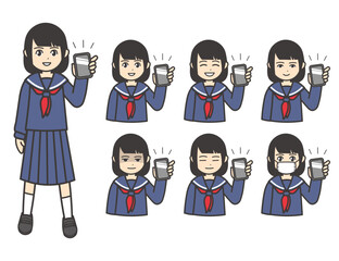 女子学生 スマフォ 01