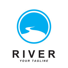 river logo vector with slogan template