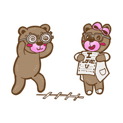 cute bear couple love valentine