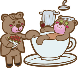 cute bear couple love valentine 