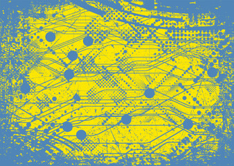 Aesthetic dotted design element. Duo tone poster . Modern art .Abstract composition . Half tone background. Halftone dots texture effect .Contemporary vector design