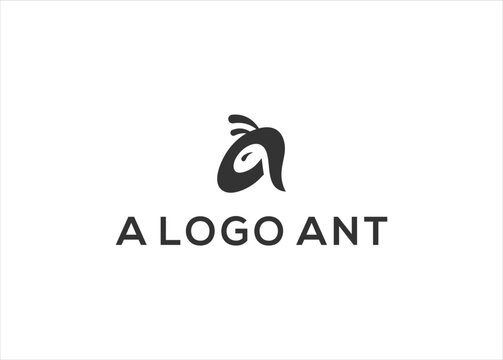 Modern Letter A Monogram Ants Head Logo Design Vector