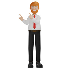3D Character Man Presenting Something