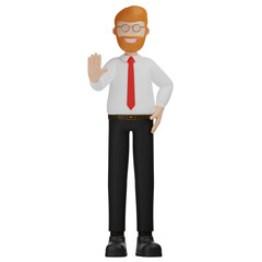 3D Character Man Stop Gesture