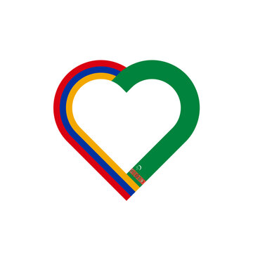 recommend clip art: unity concept. heart ribbon icon of armenia and turkmenistan flags. vector illustration isolated on white background