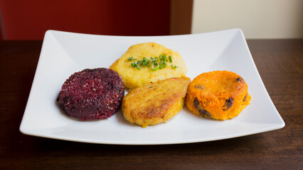 Vegetable pancakes. Traditional Russian food starters at any good table.