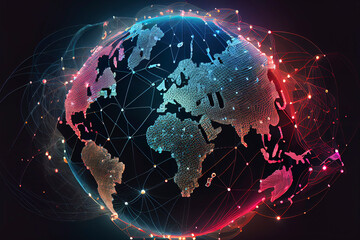 Fototapeta premium Global Connection Lines - Data Exchange