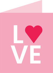 isolate valentine's day pink love letter flat icon