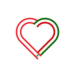 unity concept. heart ribbon icon of lebanon amd tajikistan flags. vector illustration isolated on white background
