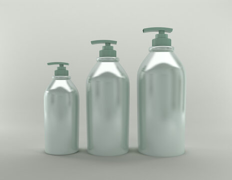 3D Rendered Bottles Mockup Template