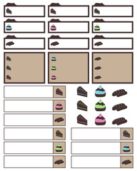 Set of planner stickers. Printable Planner Stickers. Planners and weekly days label. Bullet journal stickers, planner, scrapbook stickers design.