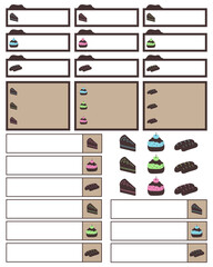 Set of planner stickers. Printable Planner Stickers. Planners and weekly days label. Bullet journal stickers, planner, scrapbook stickers design.