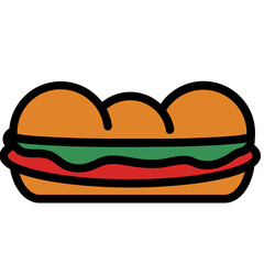 Burger filled line icon