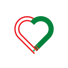 unity concept. heart ribbon icon of lebanon amd turkmenistan flags. vector illustration isolated on white background