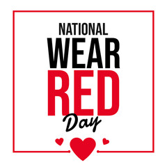 National wear red day isolated on white background. February 2