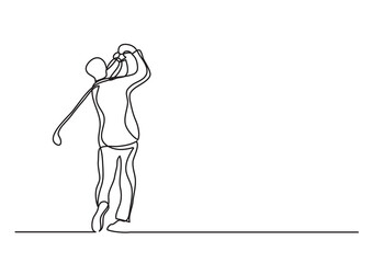 single line drawing golf player - PNG image with transparent background