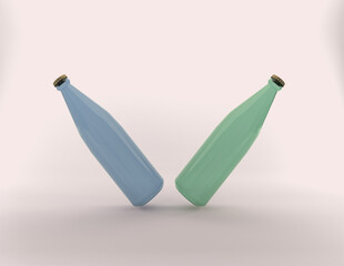 3D Rendered Bottles Mockup Template