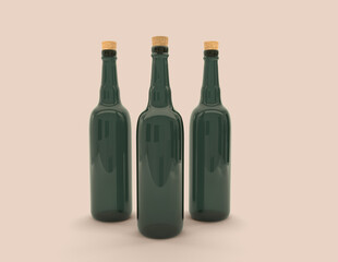 3D Rendered Bottles Mockup Template