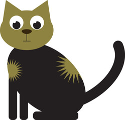 A cat in the style of flat.  Vector file for designs.