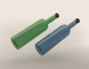 3D Rendered Bottles Mockup Template