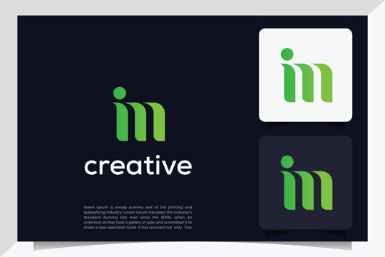 initial letter im logo design vector illustration template