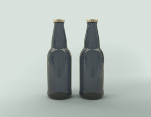 3D Rendered Bottles Mockup Template
