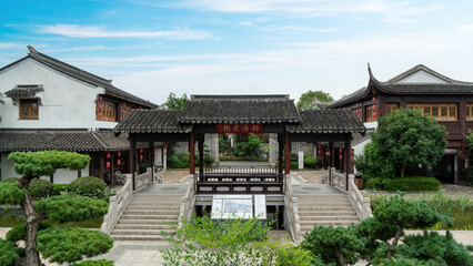 Obraz premium Architectural Landscape of Suzhou Ancient Town