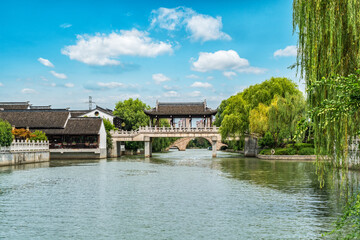 Fototapeta na wymiar Architectural Landscape of Suzhou Ancient Town