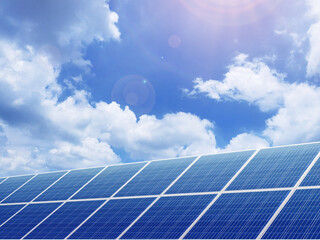 solar photovoltaic panels environment theme concept of green energy